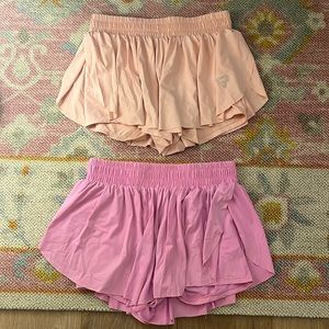 hot pink and light pink Amazon flowy shorts